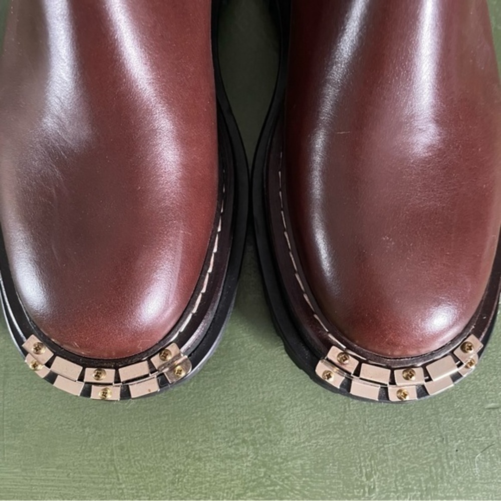 NWT Sandro Paris H20NOHA MARRON Platform Chelsea Boots - Picture 6 of 10
